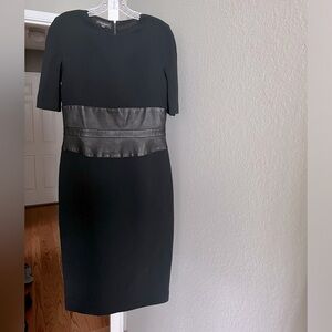 Narciso Rodriguez stunning blk dress with leather center detail size 46